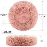 Nest 9 Donut Dog Cat Bed, Soft Plush Pet Cushion, Anti-Slip Machine Washable Self-Warming Pet Bed - Improved Sleep for Cats Small Medium Dogs (Multiple Sizes)