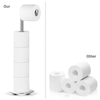 Naturous 430 Stainless Steel Toilet Paper Holder, Free Standing Lavatory Pedestal Toilet Paper Stand with Reserve