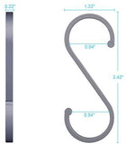 ACMETOP S Hooks, 12 Pack Aluminum S Shaped Hooks, Matte Finish S Hooks for Hanging Pots and Pans, Plants, Coffee Cups, Clothes, Towels in Kitchen, Bedroom, Bathroom, Office and Garden(Matte Silver)