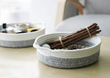 Goodpick 2pack Cotton Rope Basket - Woven Storage Basket - 9.8" x 8.7" x 2.8" Small Rope Baskets for Kids Home Decor Toy Basket Organizer - Desk Basket Containers for Jewellery, Keys - Hemp Rope Bowl