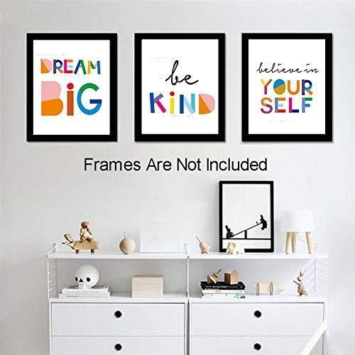 Abstract Watercolor Art Print Set of 4 (8”X10”Modern Minimalist Printing, Inspirational Phrases Quote Home Wall Art, Motivational Canvas Wall Art Poster for Office Classroom, No Frame