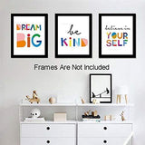 Abstract Watercolor Art Print Set of 4 (8”X10”Modern Minimalist Printing, Inspirational Phrases Quote Home Wall Art, Motivational Canvas Wall Art Poster for Office Classroom, No Frame