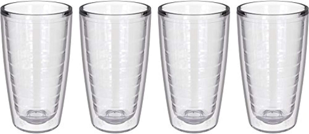 4-pack Insulated 16 Ounce Tumblers - Clear - Sweat Resistant - BPA-Free - Made in USA