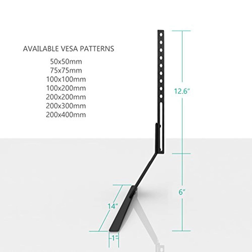 WALI TVS002 Universal Stand Table Top for Most 23”-42” LED LCD Flat Screen TV, VESA up to 200 x 400mm with Tilt Height Adjustment, Black