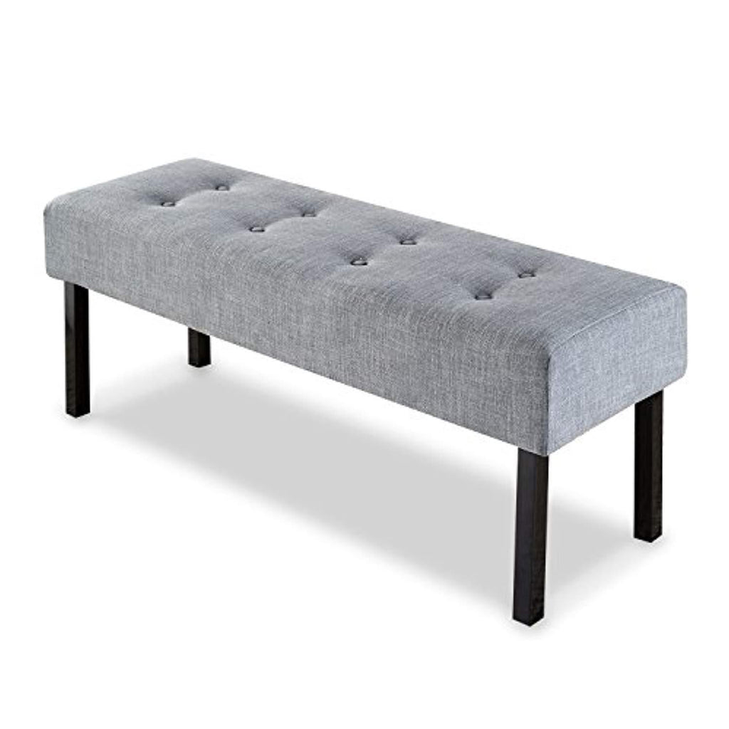 Zinus Memory Foam Tufted Upholstered Bed Bench