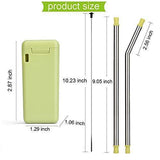 "	Collapsible Reusable straw Packs, BPA Free, Tiny, Portable, Eco-Friendly, Wildlife Saving, Ocean Friendly, Bar Accessories, Tiny, Cleaning brush, Case and Key-Chain for easy Traveling … (Blue)"