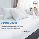 Adjustable Shredded Memory Foam Pillows for Sleeping (2 Pack), Bamboo Cooling Bed Pillows Neck Support for Back, Stomach, Side Sleepers-Queen Size by SORMAG