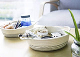 Goodpick 2pack Cotton Rope Basket - Woven Storage Basket - 9.8" x 8.7" x 2.8" Small Rope Baskets for Kids Home Decor Toy Basket Organizer - Desk Basket Containers for Jewellery, Keys - Hemp Rope Bowl