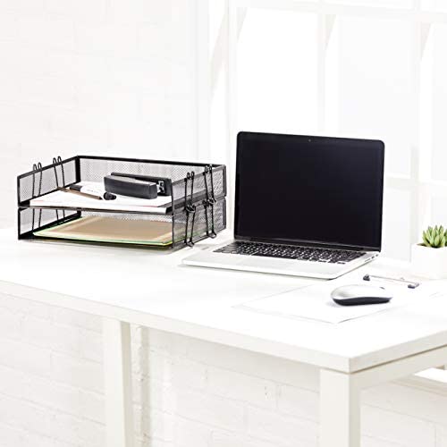Veesun Two-Tier Stackable File Paper Tray Desk Organizer