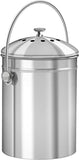 Utopia Kitchen Stainless Steel Compost Bin for Kitchen Countertop - 1.3 Gallon Compost Bucket Kitchen Pail Compost with Lid - Includes 1 Spare Charcoal Filter