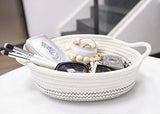 Goodpick 2pack Cotton Rope Basket - Woven Storage Basket - 9.8" x 8.7" x 2.8" Small Rope Baskets for Kids Home Decor Toy Basket Organizer - Desk Basket Containers for Jewellery, Keys - Hemp Rope Bowl