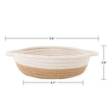 Goodpick 2pack Cotton Rope Basket - Woven Storage Basket - 9.8" x 8.7" x 2.8" Small Rope Baskets for Kids Home Decor Toy Basket Organizer - Desk Basket Containers for Jewellery, Keys - Hemp Rope Bowl