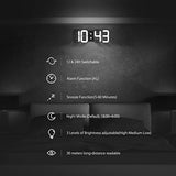 DIGOO DC-K3 3D Digital Alarm Clock, Wall Alarm clock, Led Electronic Clock With Snooze Function, 54 LED Light Beads Display,12/24 Hour Display,Adjustable Brightness,White