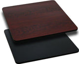 Reversible Laminate Table Top Finish: Black/Mahogany, Size: 36