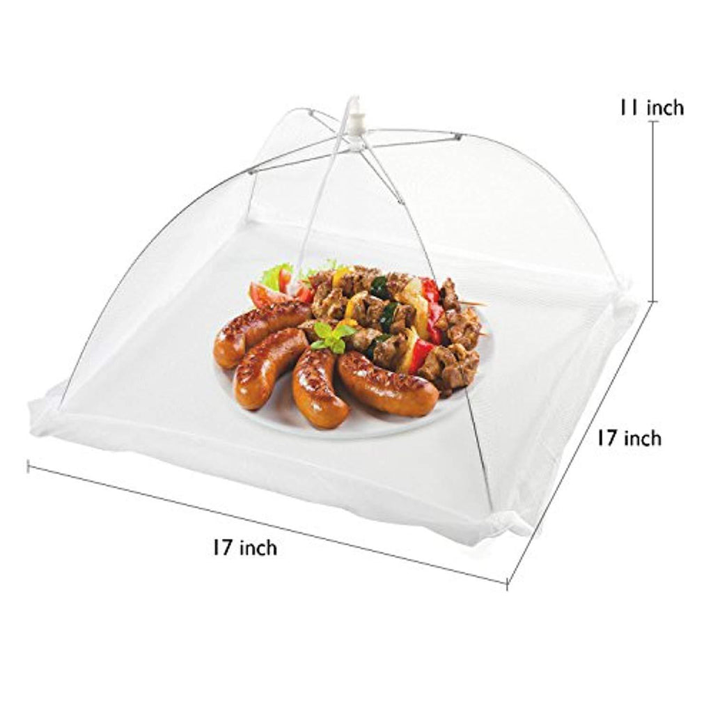 (Set of 4) Large Pop-Up Mesh Screen Food Cover Tents - Keep Out Flies, Bugs, Mosquitos - Reusable
