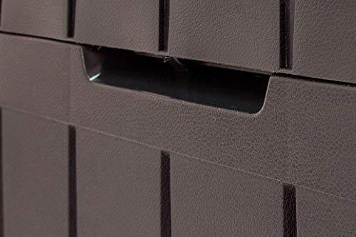 Keter Marvel Plus 71 Gallon Resin Plastic Wood Look All Weather Outdoor Storage Deck Box, Brown