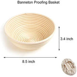 5" Round Banneton Proofing Basket,Natural Rattan Made,Brotform Dough Bowl for Small Bread Making,Home Bakers and Recipe Used,Rising Dough Baskets Set Includes Cloth Liner(2 Pcs) by XUANNIAO
