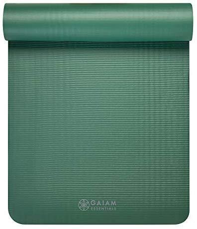 Gaiam Essentials Thick Yoga Mat Fitness & Exercise Mat with Easy-Cinch Yoga Mat Carrier Strap (72"L x 24"W x 2/5 Inch Thick)
