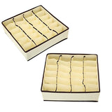 Zonyon Drawer Divider, Foldable Fabric Closet Organizer,Dresser Organizer,Storage Box,Room Organization for Underware,Bra,Ties,Belts,Socks,Tank Tops, Lingerie,Closet,Wardrobe,2 Sets, Beige