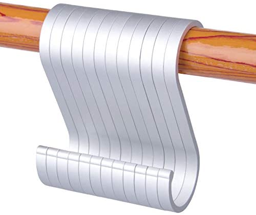 ACMETOP S Hooks, 12 Pack Aluminum S Shaped Hooks, Matte Finish S Hooks for Hanging Pots and Pans, Plants, Coffee Cups, Clothes, Towels in Kitchen, Bedroom, Bathroom, Office and Garden(Matte Silver)