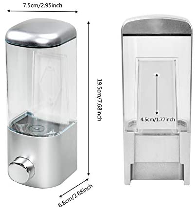 AIFUSI Soap Dispenser Wall Mount, Hand Liquid Shampoo Shower Gel Dispenser Manual Commercial Lotion Container for Bathroom Kitchen Office(15.2oz)