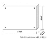 Acrylic Picture Frame 5x7", Double Sided Magnetic Photo Frames 20% Thicker Blcoks, Frameless Desktop Display Retail Gift Box Package (0.95inch, 5 Pack)