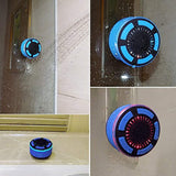Portable Shower Radio, IP67 Waterproof Wireless Bluetooth Shower Speaker 4.0 for Pool with HD Sound & Bass, Built-in Mic, FM Radio and Colored LED Lights