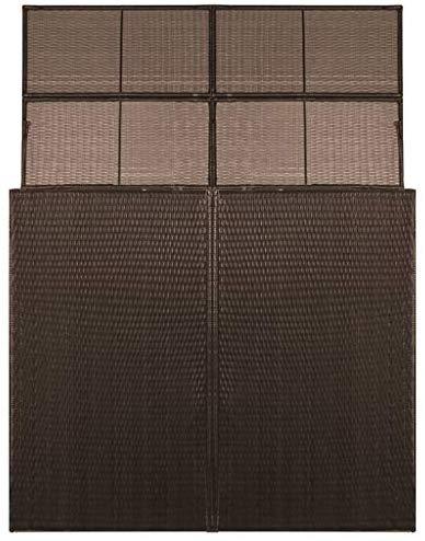 Canditree Storage Shed Poly Rattan for Garbage Cans, Garden Tools, Bin Shed for Patio Backyard Garden 60.2"x30.7"x47.2", Brown