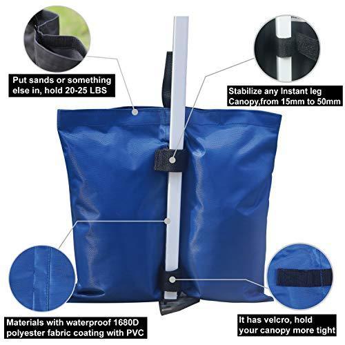 ABCCANOPY Industrial Grade Weights Bag Leg Weights for Pop up Canopy Tent 4pcs-Pack ¡