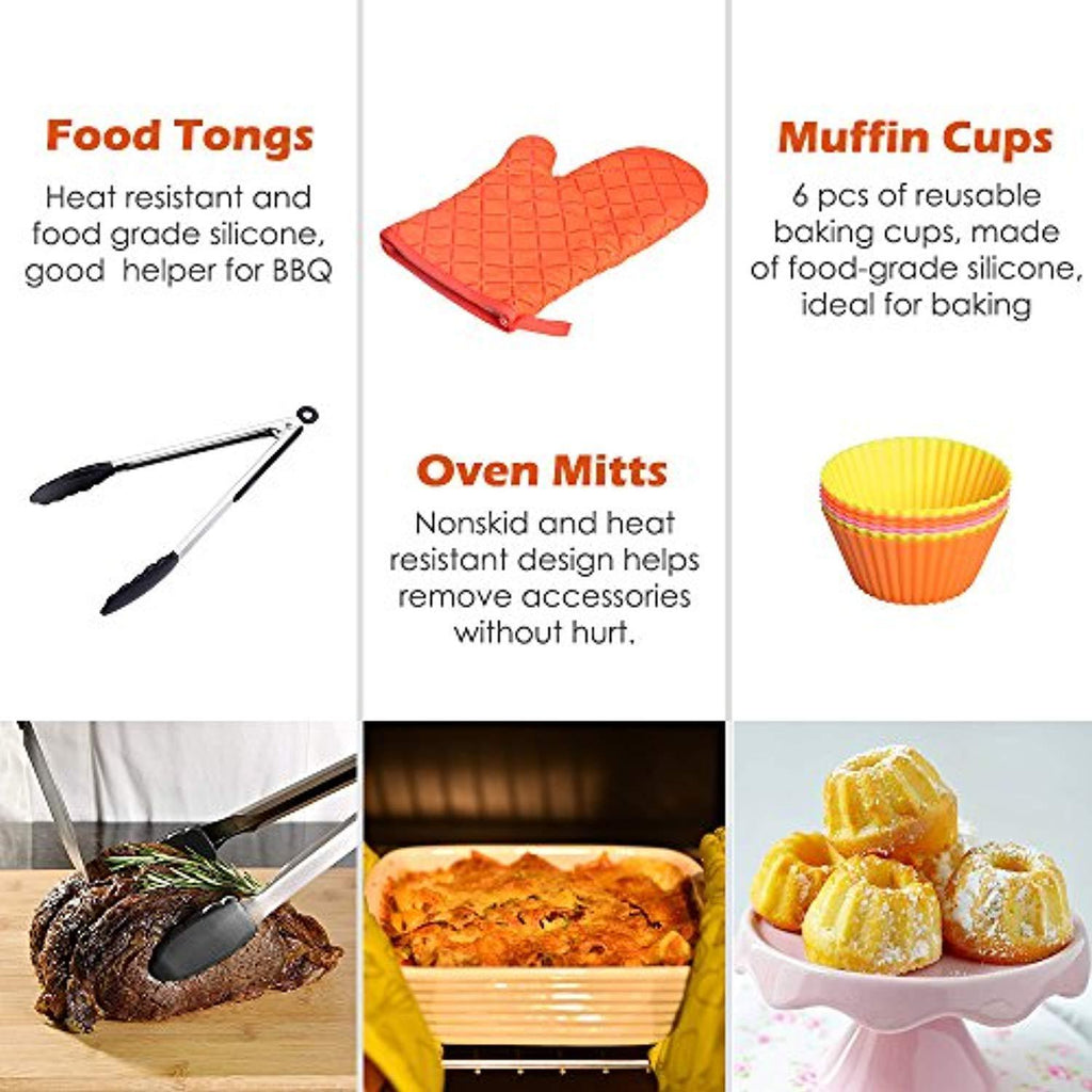 Air Fryer Accessories 8 Inch for 5.8 qt XL Air Fryer, 9 pieces for Gowise Phillips and Cozyna Air Fryer, Fit 4.2 qt to 5.8 qt, LATTCURE