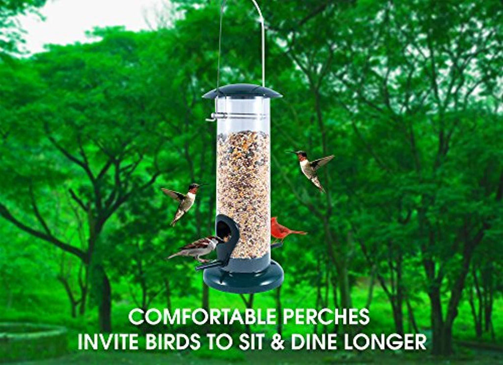 Nibble Weather Proof Anti-Bacterial Bird Feeder with UV Sun-proof Anti-Bacterial Coating. Durable and Disassembles for Quick, Easy Cleaning