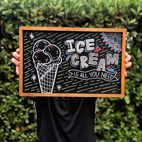 VersaChalk Rustic Wood Framed Magnetic Chalkboard Sign for Wall with Hanging Mounts and Non Porous Blackboard Surface Compatible with Liquid Chalk Markers - 18 x 24 Inches