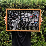 VersaChalk Rustic Wood Framed Magnetic Chalkboard Sign for Wall with Hanging Mounts and Non Porous Blackboard Surface Compatible with Liquid Chalk Markers - 18 x 24 Inches