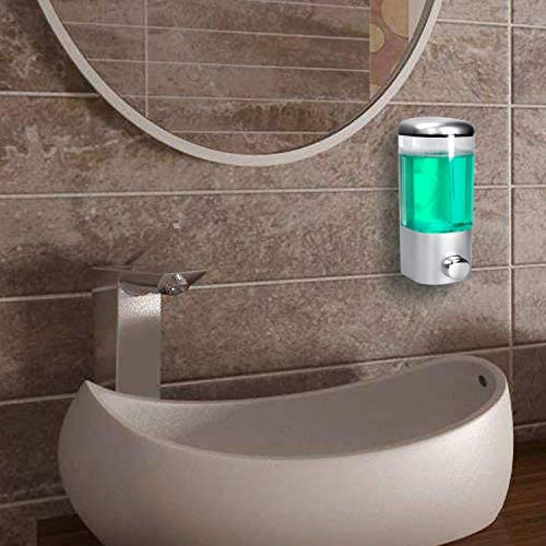 AIFUSI Soap Dispenser Wall Mount, Hand Liquid Shampoo Shower Gel Dispenser Manual Commercial Lotion Container for Bathroom Kitchen Office(15.2oz)