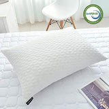 Adjustable Shredded Memory Foam Pillows for Sleeping (2 Pack), Bamboo Cooling Bed Pillows Neck Support for Back, Stomach, Side Sleepers-Queen Size by SORMAG
