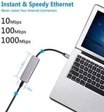 USB-C Multi-Port Adapter with 4K HDMI, Gigabit Ethernet, 2 USB 3.0, USB C Hub, Type-C PD Charging Dock for MacBook pro 13/15 2018,2017,2016,MacBook Air 2018,iPad pro 2018(Thunderbolt 3) Dongle