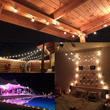 (2 Pack) 25Ft Outdoor Patio String Lights with 25 Clear Globe G40 Bulbs and 1 Spare Bulb, UL listed Hanging Indoor/Outdoor String Lights, Perfect for Backyard Porch Garden Market(52 Bulbs 50FT)