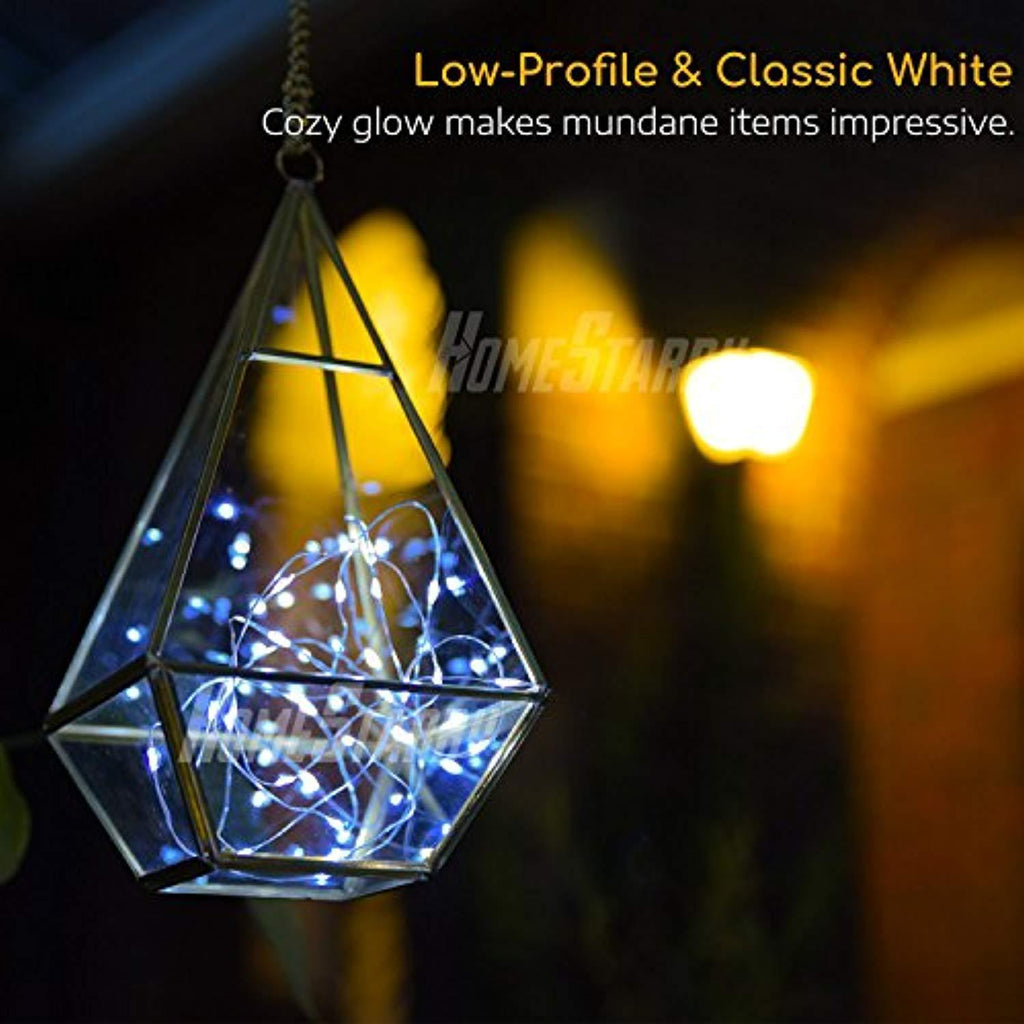 4 Pack Fairy Lights Fairy String Lights Battery Operated Waterproof 8 Modes Remote Control 50 Led String Lights 16.4ft Silver Wire Firefly lights for Bedroom Wedding Festival Decor (Cool White) ¡