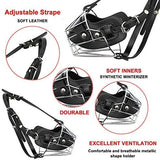 Supet Dog Muzzle Wire Basket Metal Mask Adjustable Leather Straps for Anti-bite
