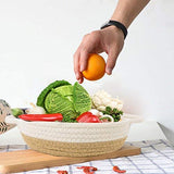 Goodpick 2pack Cotton Rope Basket - Woven Storage Basket - 9.8" x 8.7" x 2.8" Small Rope Baskets for Kids Home Decor Toy Basket Organizer - Desk Basket Containers for Jewellery, Keys - Hemp Rope Bowl