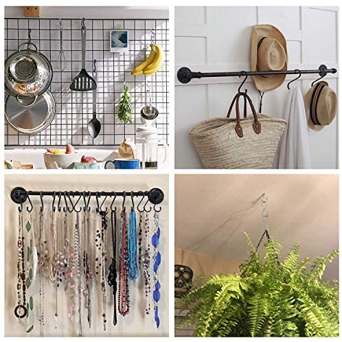 ACMETOP S Hooks, 12 Pack Aluminum S Shaped Hooks, Matte Finish S Hooks for Hanging Pots and Pans, Plants, Coffee Cups, Clothes, Towels in Kitchen, Bedroom, Bathroom, Office and Garden(Matte Silver)