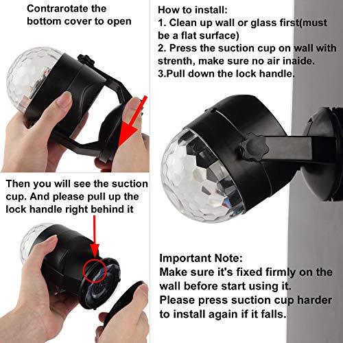 Luditek Sound Activated Party Lights with Remote Control, Battery Powered/USB Portable RBG Disco Ball Light, Dj Lighting, Strobe Lamp 7 Modes Stage Party Supplies