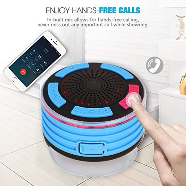 Bluetooth Shower Speakers, HAISSKY Portable Rugged Wireless Waterproof ...