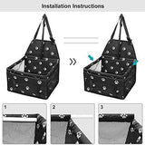 HIPPIH Collapsible Pet Booster Car Seat Cat Car Carrier with Safety Leash and Zipper Storage Pocket with 2 Support Bars, Portable Small Dog