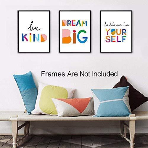 Abstract Watercolor Art Print Set of 4 (8”X10”Modern Minimalist Printing, Inspirational Phrases Quote Home Wall Art, Motivational Canvas Wall Art Poster for Office Classroom, No Frame