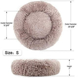 Nest 9 Donut Dog Cat Bed, Soft Plush Pet Cushion, Anti-Slip Machine Washable Self-Warming Pet Bed - Improved Sleep for Cats Small Medium Dogs (Multiple Sizes)
