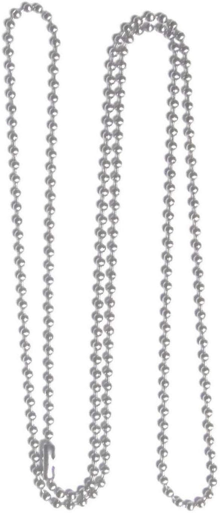 50pcs Nickel Plated Ball Chain Necklace, KinHom 24 Inches Long 2.4mm Bead Size # 3 Adjustable Antiqued Metal Bead Steel Chain Matching Connectors Jewelry Findings