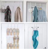 ACMETOP 6 Pack Over The Door Hook, Z-Shaped Reversible Door Hooks, Dual Head Single Over Door Hooks Fits 1-3/8” and 1-3/4”, Metal Door Hanger Hold Up to 30Lbs (White)