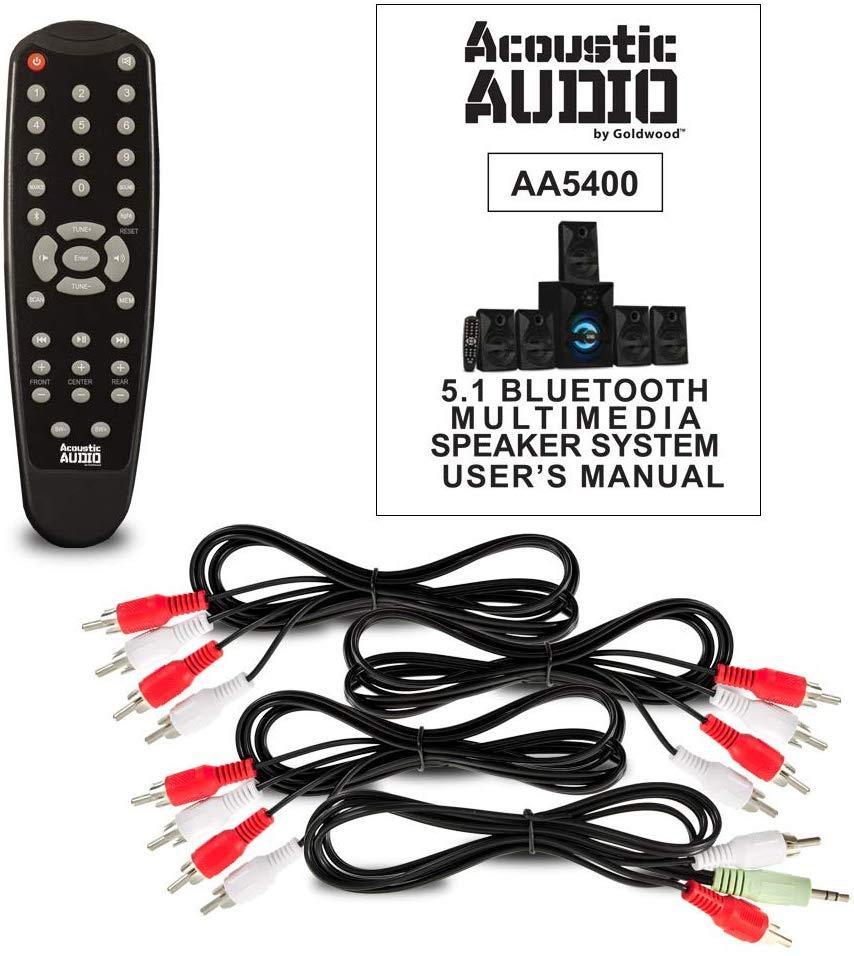 Acoustic Audio Bluetooth 5.1 Speaker System with Sub Light and FM Home Theater 6 Speaker Set