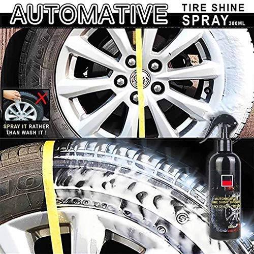Automotive Tire Shine Spray,Lustrous, Long Lasting Shine, Best Tire Dressing Car Care Protectant Kit for Car Tires After Car Wash, Car Detailing Kit for Wheels and Tires (Black, 4 oz(120ml))